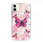Wholesale 3D Butterfly Design Stand Slim Case for iPhone 12 / 12 Pro 6.1 (Hot Pink)
